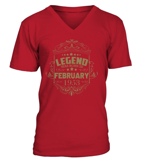 70th Birthday Gifts February 1953 Vintage V-Neck T-shirt