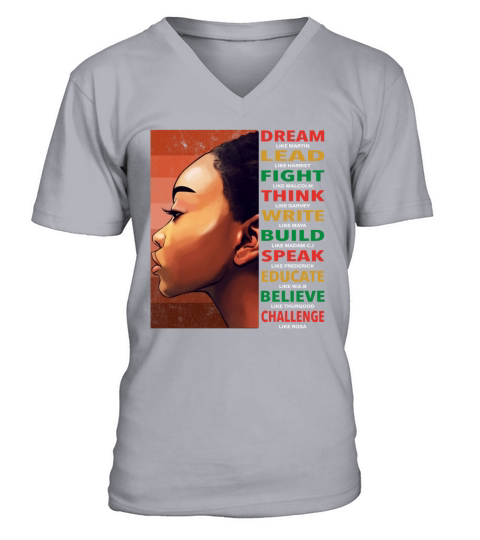 African American Black History Month V-Neck T-shirt