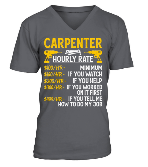 Carpenter Hourly Rate - Funny Carpenter Vintage V-Neck T-shirt
