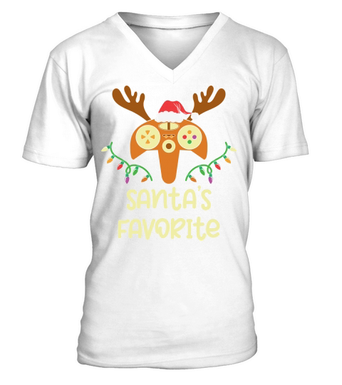 Christmas Sport Santas Favorite Tennis V-Neck T-shirt