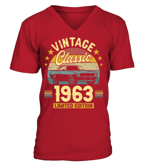 Classic 1963 60 Years Old Vintage 60th Birthday V-Neck T-shirt