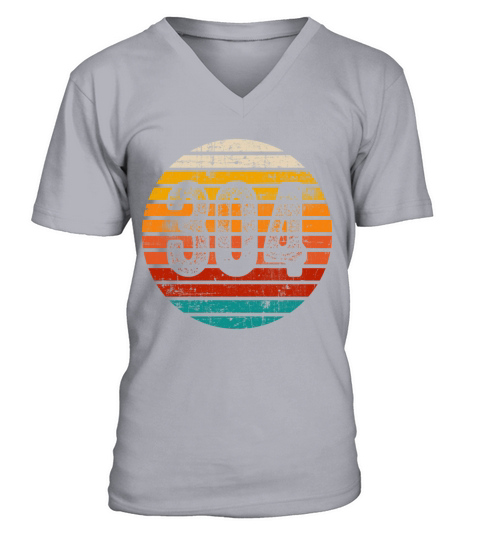 Distressed Vintage Sunset 304 Area Code V-Neck T-shirt