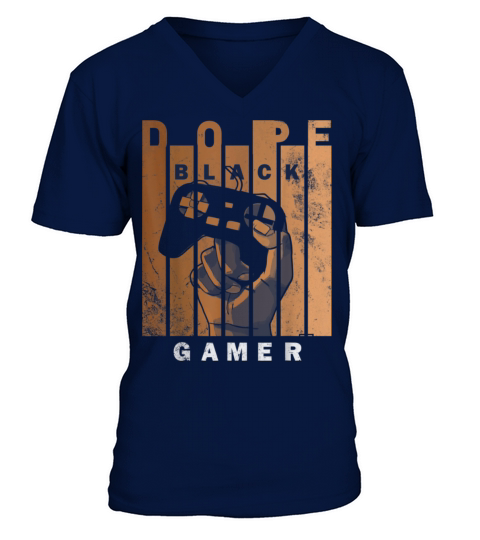 Dope Black Gamer Black histroy month design V-Neck T-shirt