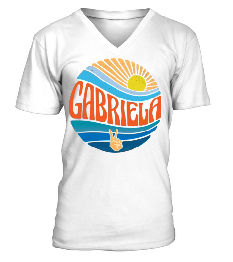 Gabriela Shirt Vintage Sunset Gabriela Groovy Tie V-Neck T-shirt