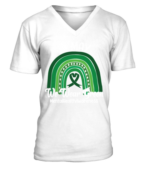 In May We Wear Green Mental Health V-Neck T-shirt