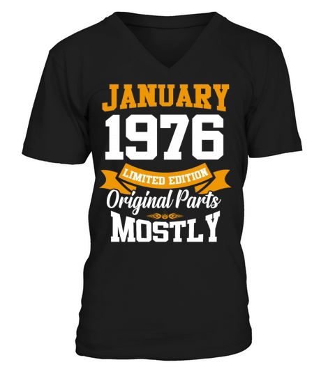 January 1976 Limited Edition Birthday Present V-Neck T-shirt