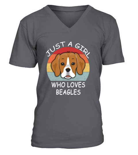 JUST A GIRL WHO LOVES BEAGLES V-Neck T-shirt