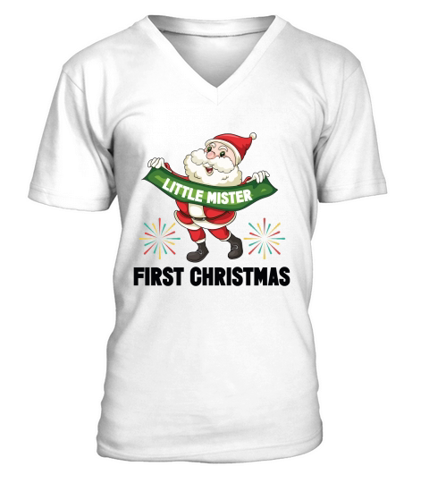 Little Mister First Christmas V-Neck T-shirt