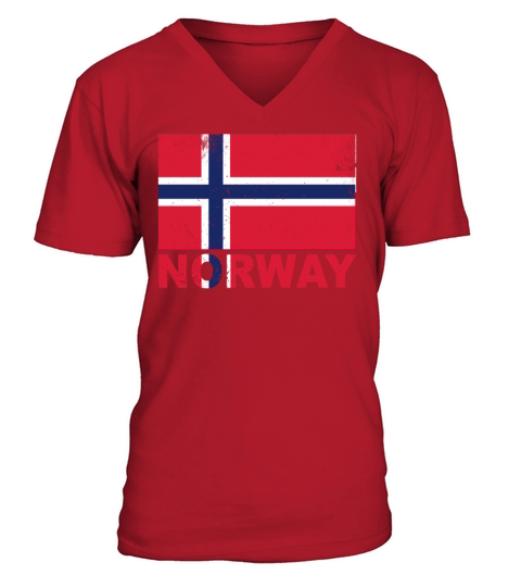 Norway Flag Vintage Scandinavian Origin Nationalit V-Neck T-shirt