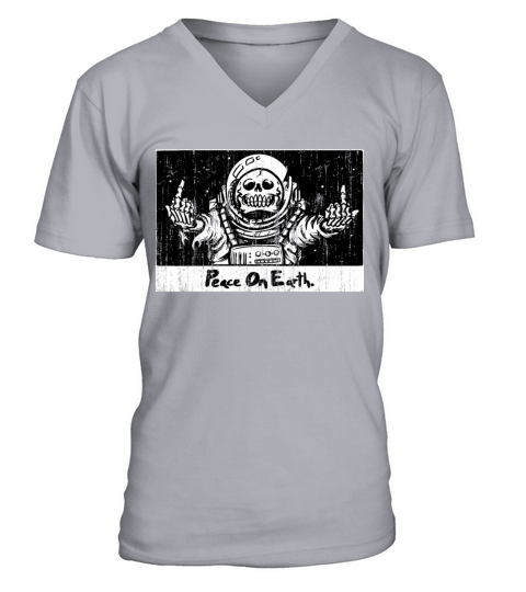 Peace on earth vintage middle fingers V-Neck T-shirt