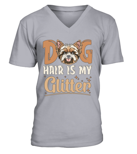 Pet Groomer Dog Hair Is My Animal Pet Care Groomer V-Neck T-shirt