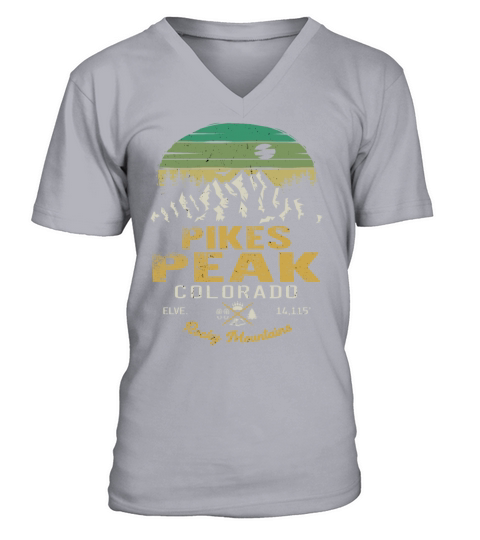 Pikes Peak Colorado Rocky Mountains V-Neck T-shirt