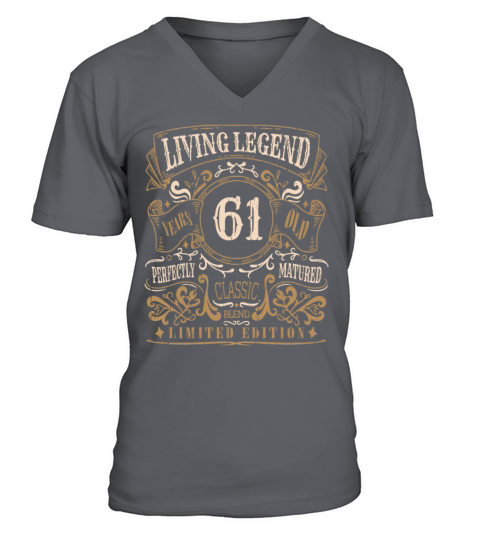 Retro Vintage Birth Whiskey Age 61 Years Old V-Neck T-shirt