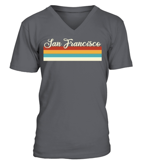 San Francisco - California - Retro - Vintage - USA V-Neck T-shirt