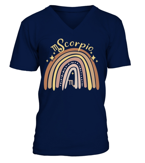 Scorpio Zodiac Bohemian Boho Rainbow 70s Vintage A V-Neck T-shirt