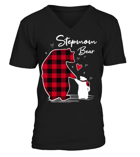 Stepmom Bear V-Neck T-shirt