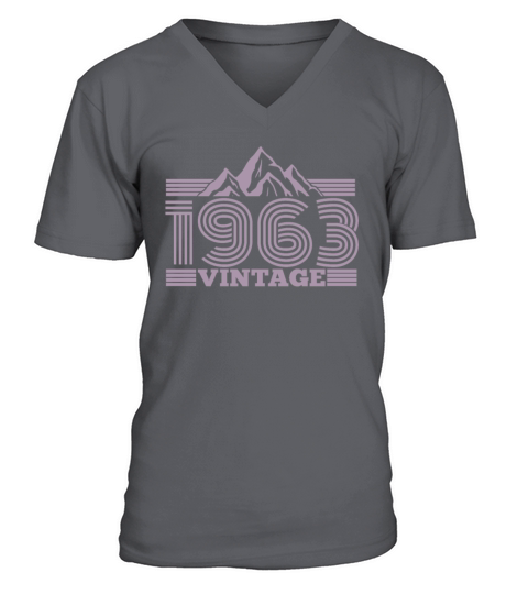 Vintage 1963 Birthday Retro Look V-Neck T-shirt
