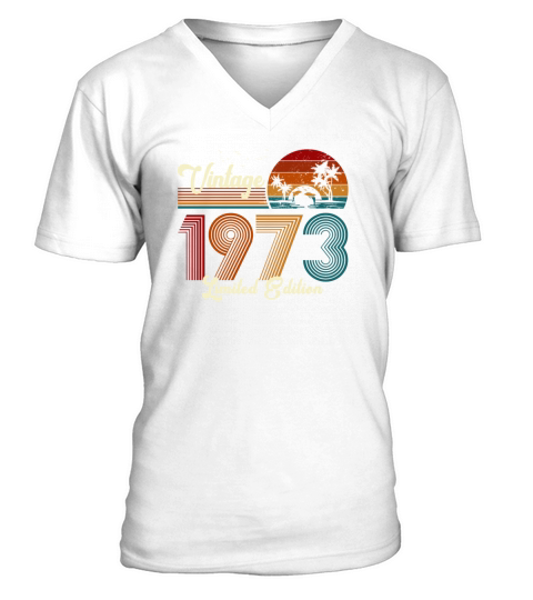 Vintage 1973 Limited Edition 48th Birthday Gift V-Neck T-shirt