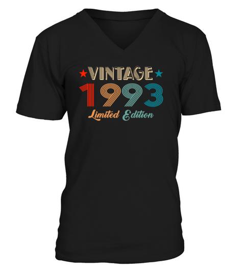 Vintage 1993 Limited Edition Birthday V-Neck T-shirt