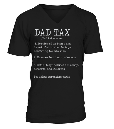 Vintage Dad Tax Definition Men Funny Fathers Day V-Neck T-shirt