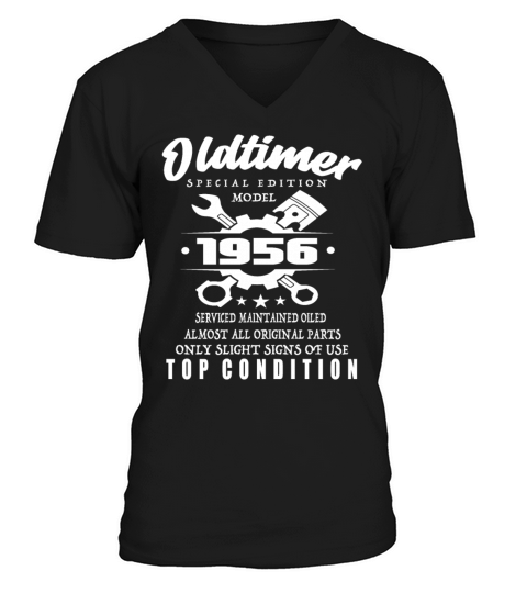 Vintage Special Edition Model 1956 Birthday V-Neck T-shirt