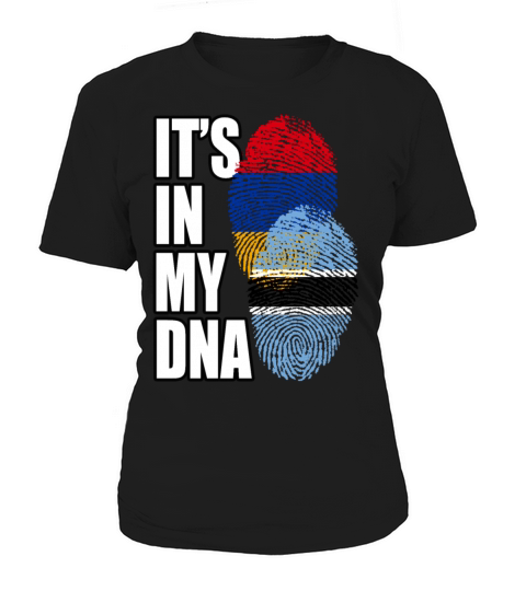 Botswana And Armenian Mix Heritage DNA Flag Women's T-Shirt