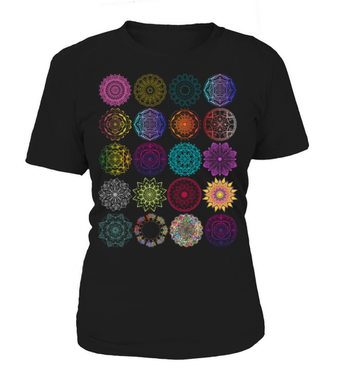 Color Mandala Sarlimak Patchwork Graphic Pattern Women's T-Shirt