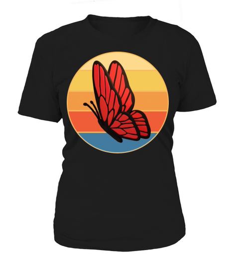 Cute Butterfly Retro Sunset Vintage Animal Insect Women's T-Shirt