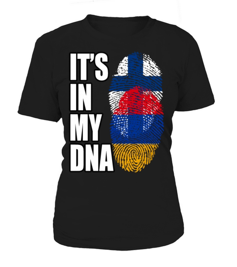 Finland And Armenian Mix Heritage DNA Flag Women's T-Shirt