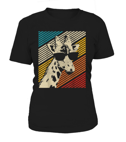 Giraffe Vintage Sunglasses Funny African Animal Women's T-Shirt
