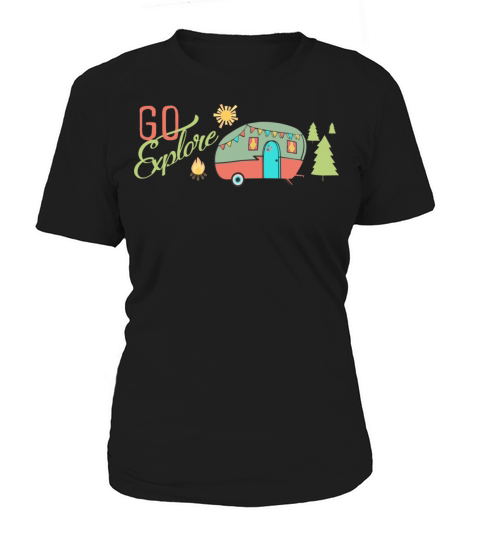 Go Explore RV Camping Trip Vintage Colors Tant Hip Women's T-Shirt