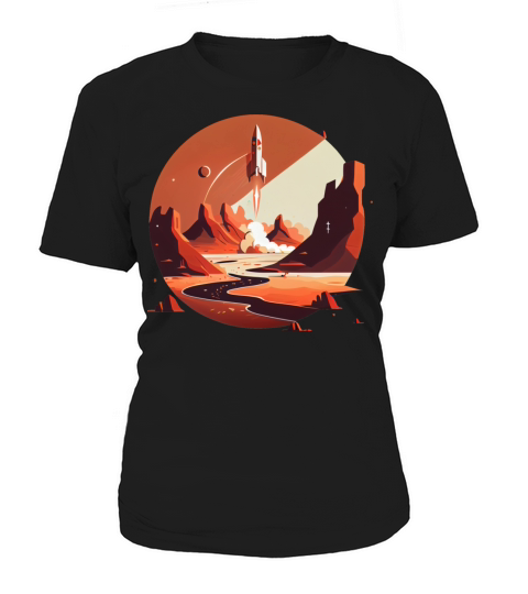 Vintage Space Science Mars Fiction Geek Solar Women's T-Shirt