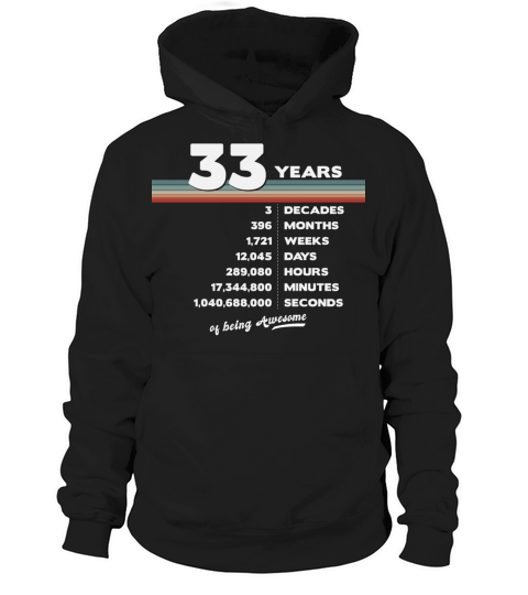 33rd Birthday Vintage 33 Years Old Retro 396 Hoodie Unisex