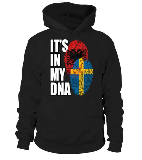 Albanian And Swedish Mix Heritage DNA Flag Hoodie Unisex