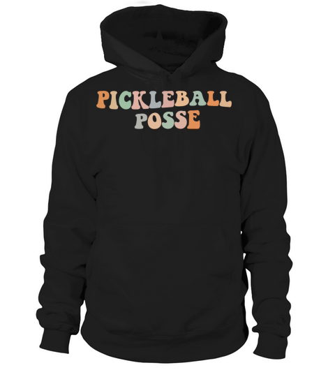 Groovy Pickleball Posse Funny Pickleball Hoodie Unisex