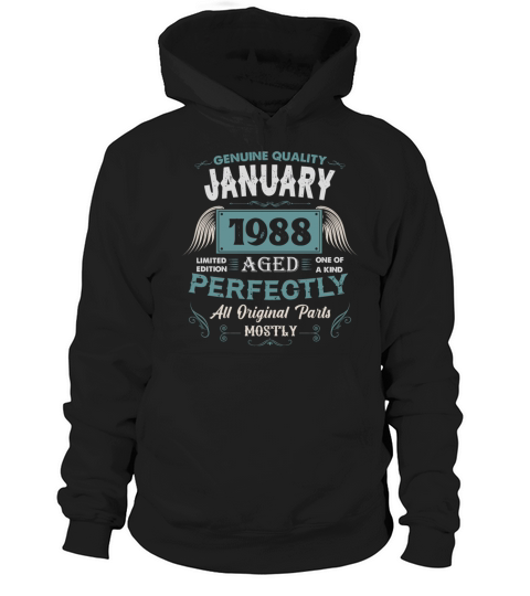 January 1988 Vintage Birthday Present Hoodie Unisex