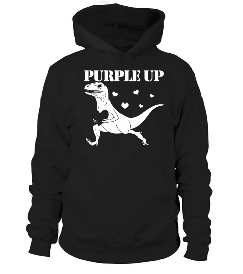 Purple Up Raptor Military Child Month Dinosaur Hoodie Unisex