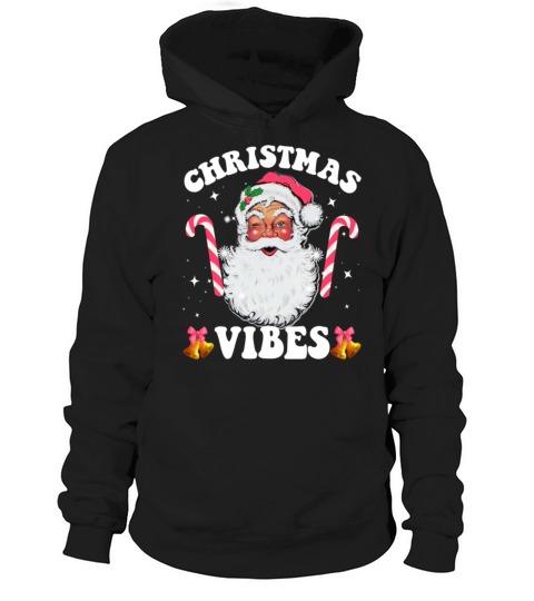 Merry Christmas Retro Vintage Pink Santa Claus Christmas Vibes Hoodie Unisex