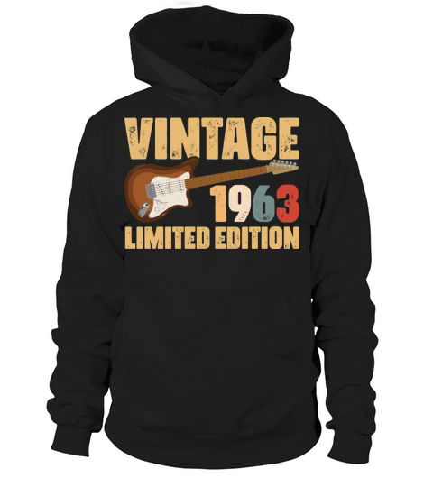 Vintage 1963 Limited Edition Guitar 59th Birthday Hoodie Unisex