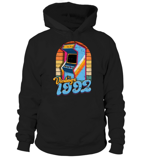 Vintage 1992 Retro Arcade Gamer Games Pinball Hoodie Unisex