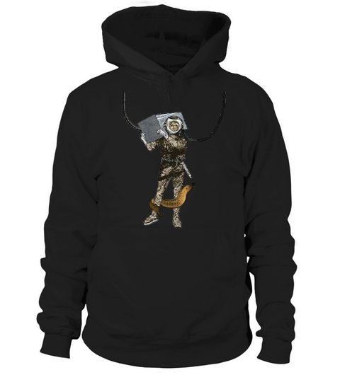Vintage Salvage Helmet Diver with an Eel URM Hoodie Unisex