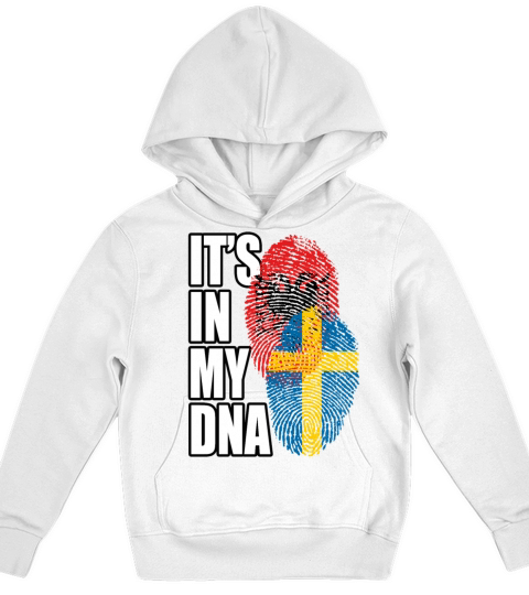 Albanian And Swedish Mix Heritage DNA Flag Kids Hoodie