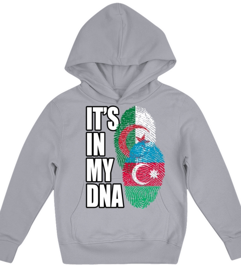 Azerbaijani And Algerian Mix Heritage DNA Flag Kids Hoodie