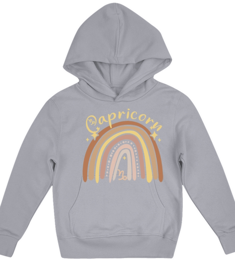 Capricorn Zodiac Bohemian Boho Rainbow 70s Vintage Kids Hoodie