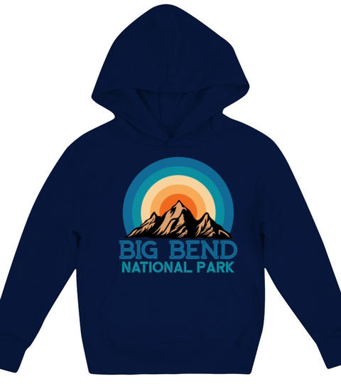 Cool Vintage Retro Big Bend National Park Mountain Kids Hoodie