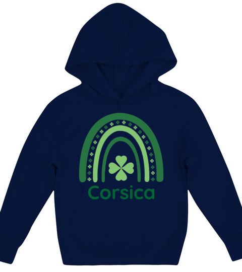 Corsica Clover Charm Boho Rainbow Kids Hoodie