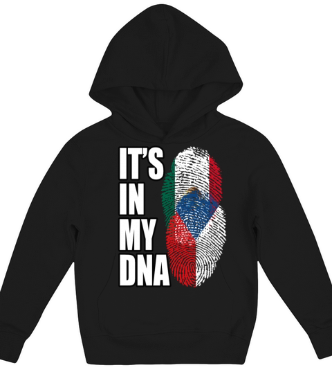 Czech And Mexican Mix Heritage DNA Flag Kids Hoodie