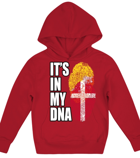 Danish And Bhutanese Mix Heritage DNA Flag Kids Hoodie