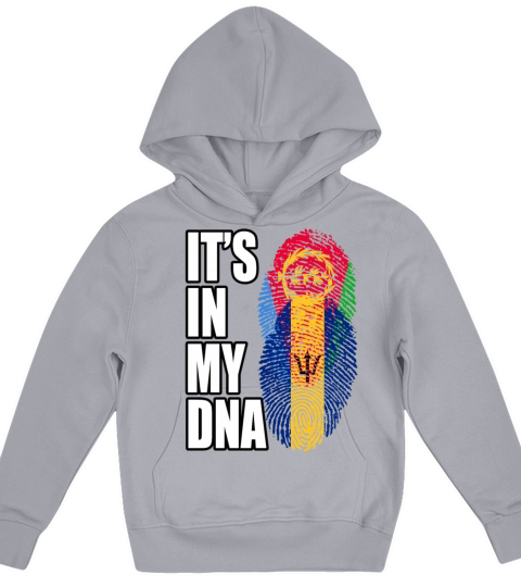 Eritrean And Barbadian Mix Heritage DNA Flag Kids Hoodie