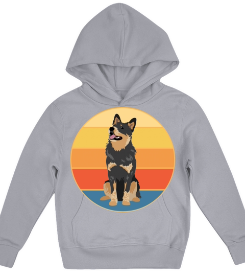 German Shepherd Dog Breed Vintage Retro Sunset Kids Hoodie
